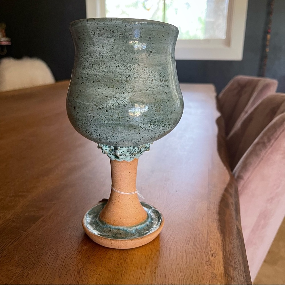 Handmade Large Ceramic Wine Goblet by That Pottery Gal